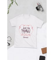 Love My Mother Baskılı Tshirt (Beyaz)