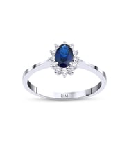0.85 Karat Laboratuvar Pırlanta Safir Yüzük - HRD Sertifikalı