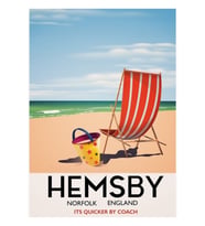 Hemsby Norfolk Eski Demiryolu Posteri. Tablo Ahşap Poster Dekoratif