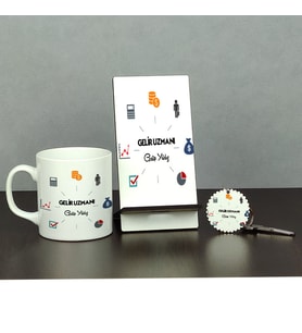 Gelir Uzmanı Üçlü Set (Kupa + Telefon Standı + Anahtarlık)