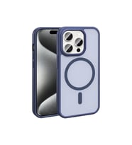 Apple iPhone 15 Pro Uyumlu Kılıf M-safe Şarj Özellikli Mat Arka Yüzey Zore Sio Kapak (Lacivert)