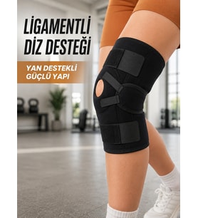 Ligamentli Sporcu Dizliği Patella Destekli Ayarlanabilir Bantlı Diz Koruyucu