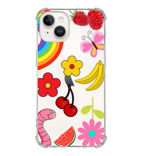 PrintiFy Apple iPhone 14 Uyumlu Water Color 5 Baskılı Şeffaf Köşe Korumalı Antişok Kılıf