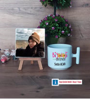 Biyoloji Öğretmeni Fotoğraflı Dekoratif Taş, Kupa Bardak Beyaz Hediye (Model 12)