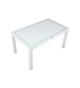 Mandella 90x150 Wood Masa (Camlı) Beyaz