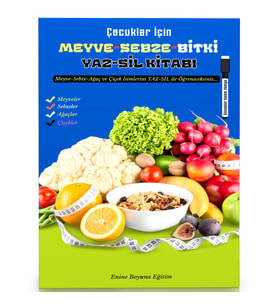 Meyve ve Sebzeleri Öğreten YAZ-SİL Kitabı