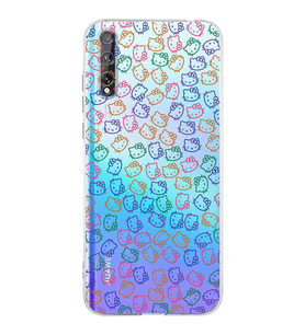 Huawei P Smart s  Kamera korumalı Kapak Hello Kitty Tasarımlı  Şeffaf Kılıf