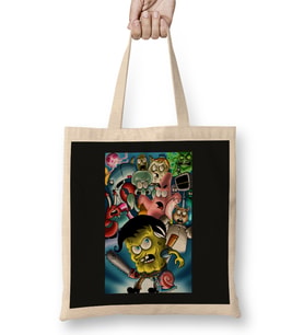Evil Dead SpongeBob Süngerbob Bez Çanta Uzun Saplı