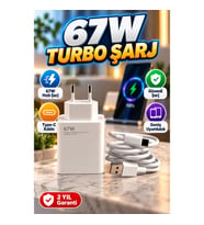 67W Çift Turbo Şarj Seti – Type-C Lightning Kablo Quick Charge 5.0