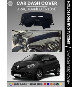 RENAULT CAPTUR 1 (2013-2019) Torpido Örtüsü Ön Göğüs Koruma Torpido Koruma Araca Özel Tam Uyum