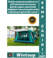 #KampÇadırı Su Geçirmez Geniş Aile Tipi Lüks Dayanıklı Büyük Hacim 2 Odalı Çift Katmanlı Kamp Çadırı