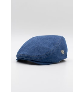 Erkek Jean Flat Cap Kasket - Koyu Mavi Kot Şapka  Standart Fit/Esnek