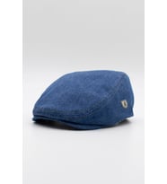 Erkek Jean Flat Cap Kasket - Koyu Mavi Kot Şapka  Standart Fit/Esnek