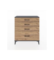 Arges Şifonyer 4 Çekmeceli 88x30x96 Antrasit-Çam