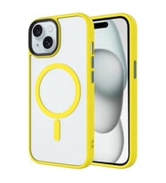 Coverzone ?Phone 15 Plus ile Uyumlu Sert PC Arka Y�zey Wireless ?arj �zellikli Buzlu Saydam ZF Kapak