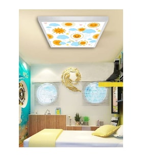 Güneşli-bebek Odası Avize-60cmx60cm-54watt-led-bebek Avize-güneş Avize-bulutlu Avize-gülen Güneş Led