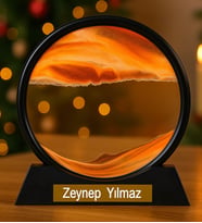 Kişiye Özel İsimli Sevgililer Günü Hediyesi Dekoratif Yuvarlak Kum Saati Şık Kum Tablosu