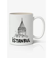 İstanbul Galata Kulesi Temalı Beyaz Kupa Bardak Sevgiliye Arkadaşa Hediye