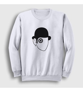 Presmono Unisex Beyaz Eye Film Otomatik Portakal A Clockwork Orange Sweatshirt 242243tt (Beyaz)