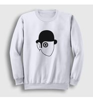 Presmono Unisex Beyaz Eye Film Otomatik Portakal A Clockwork Orange Sweatshirt 242243tt (Beyaz)
