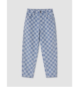 LCW Kids İndigo Baggy Fit Ekose Erkek Çocuk Jean Pantolon