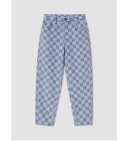 LCW Kids İndigo Baggy Fit Ekose Erkek Çocuk Jean Pantolon