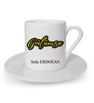 İsme Özel Türk Kahvesi Fincanı Seti - Gülümse