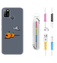 INFINIX Smart 4 5 6 Zero 8 S5 Pro Kılıf Kablo Koruma Spiral Silikon Orange Escape 1374