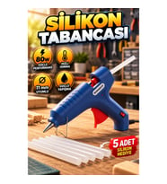 80 W Sıcak Silikon Tabancası – 11 mm Uyumlu 5 Silikonlu Set