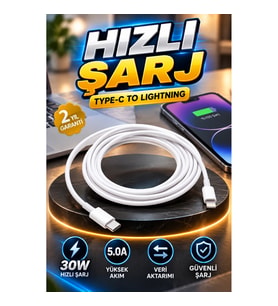 30W 5.0A Type-C Hızlı Şarj ve Veri Aktarım Kablosu