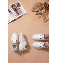 Elit ASENS4338 Erkek Klasik Sneaker Beyaz - Siyah