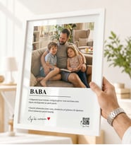 Babalar Günü Hediyesi Kişiye Özel Fotoğraflı Baba Çerçevesi - QR Kodlu Anlamlı Babaya Hediye Tablo