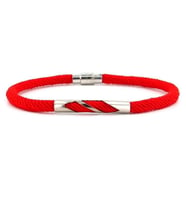 KIRMIZI ÖRGÜ İPLİ METAL ÇENTİK MIKNATISLI ERKEK BİLEKLİK M027G