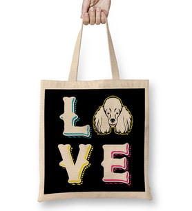 Poodle Love Dog Bez Çanta Uzun Saplı