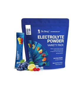 Dr. Berg  Electrolyte Powder Packets  Drink Mix - 28 Total Hydration Pouches Sugar Free - Keto No Sugar. (Renksiz)