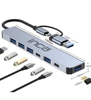 Inca IUTP-7T Usb+Type-c Girişli USB 3.0+4X USB 2.0 Type-C 5V 2X Type-C 100W Çoklayıcı