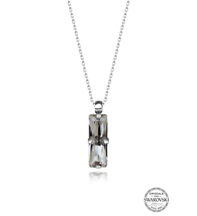 Swarovski Crystal Kadın Beyaz Baget Gümüş Kolye