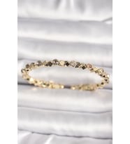 Pirinç Gold Renk Zirkon Taşlı Küp Dorika Model Kadın Bileklik 5886 - HEP-2194-7483