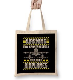 Warning May Spontaneously Talk About Airplanes Bez Çanta Uzun Saplı