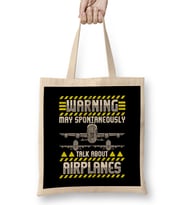 Warning May Spontaneously Talk About Airplanes Bez Çanta Uzun Saplı