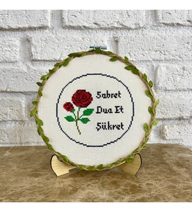 Seretamin Handmade Şükür Kanaviçe Nakışlı Duvar Süsü