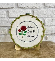 Seretamin Handmade Şükür Kanaviçe Nakışlı Duvar Süsü