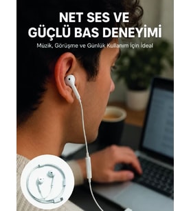 Kablolu Type C Kulak İçi Kulaklık Kristal Netliğinde Ses Kalitesi Yeni Nesil