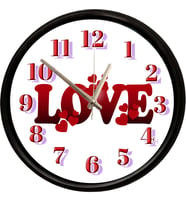 Love Kalpli Romantik Tasarımlı Dekoratif Duvar Saati 28 Cm Sessiz Mekanizma