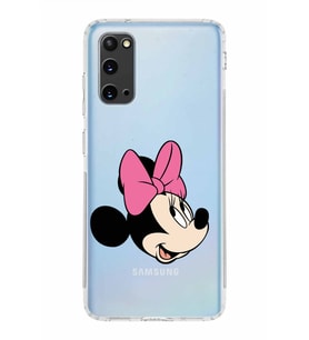 Samsung Galaxy S20  Kamera Korumalı Kapak Minnie Mouse Tasarımlı  Şeffaf  Kılıf