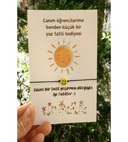 10 Adet Yaz Tatili Emoji Bileklik Hediye - Kuşe Kartlı - Okul Hediyesi - 