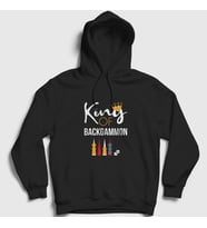 Presmono Unisex Beyaz King Of Backgammon Oyun Tavla Kapüşonlu Sweatshirt 418398tt (Siyah)