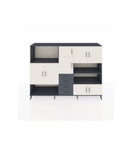 Hyperion Dolap 9 Raflı 4 Çekmeceli 8 Kapaklı 220x44x163 Antrasit-Aytaşı/Antrasit