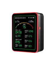 AEK-Tech 15'li AQI,TEMP,HUMI,CO2,HCHO,CO,TVOC,PM2.5,PM10,PM1.0,PM0.3 Dedektör Taşınabilir Ev Ofis Hava Kalitesi Ölçüm Cihazı