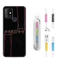 INFINIX Hot 8 9 10 11S Hot 10 Play 10T Kılıf Kablo Koruma Spiral Silikon Meow 1657